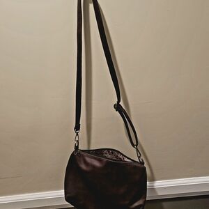 Joy Susan Shoulder Bag Crossbody Vegan Pebbled Leather Purse Brown Adjust. Strap